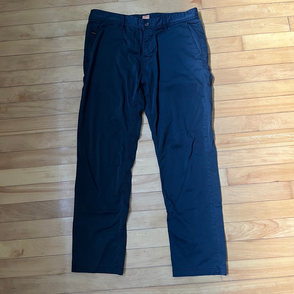 Hugo Boss Orange Slim Fit Chino Pants Mens 34x30 Navy Blue Trousers